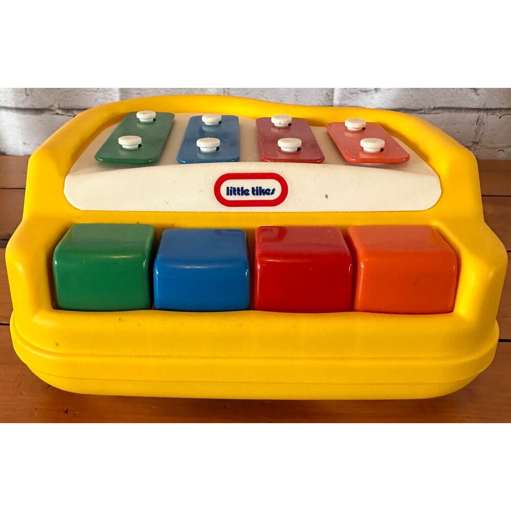 Preowned Little Tikes Tap A Tune Mini Musical Yellow Piano Baby Toddler Toy